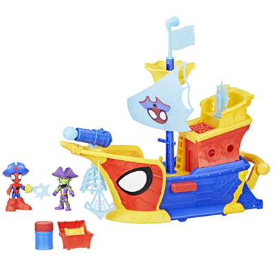 Marvel Spidey and his Amazing Friends Water-Webs Webs Ahoy Bubble Pirate Ship Toy, Ages 3+