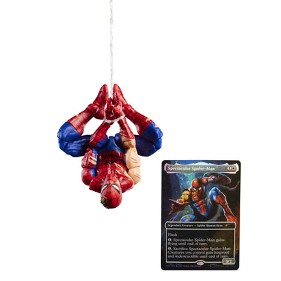 Marvel Legends Series Magic: The Gathering Battle-Damaged Spider-Man, 6" Action Figure Plus Exclusive Foil Trading Card